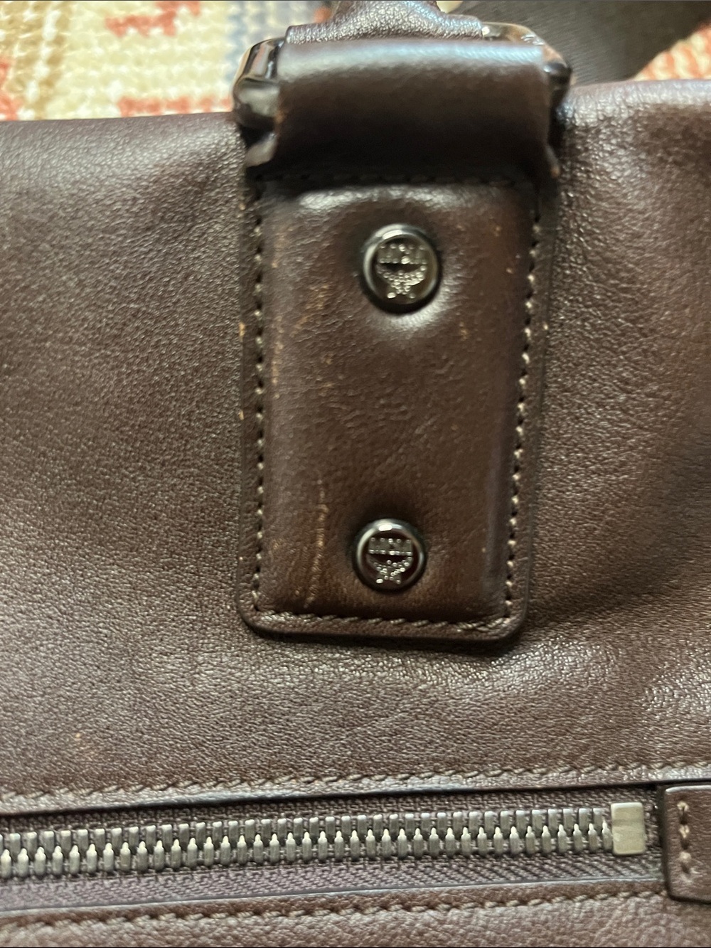 Vintage MCM München Dark Brown Leather Briefcase Travel Commuter Laptop Bag EUC - Picture 4 of 14